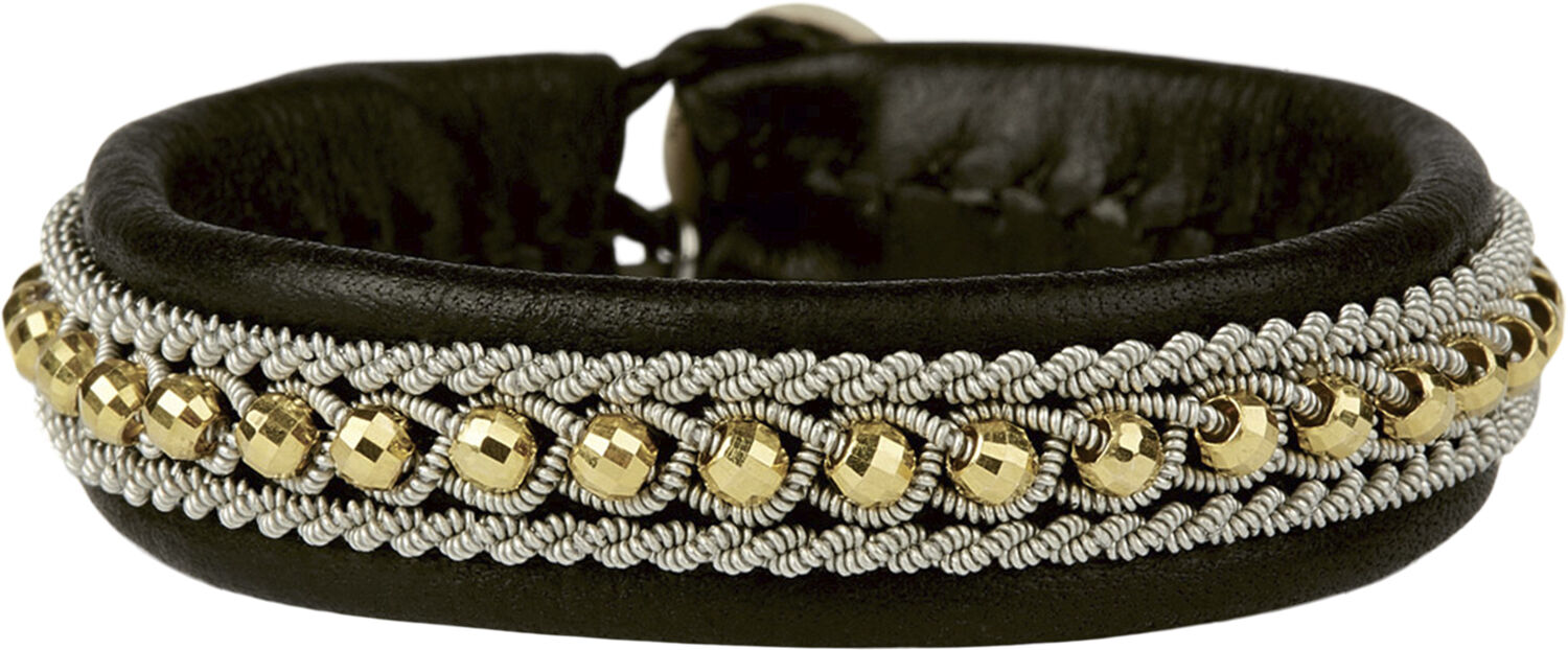 Hella Facet Gold Beads Black 17 cm