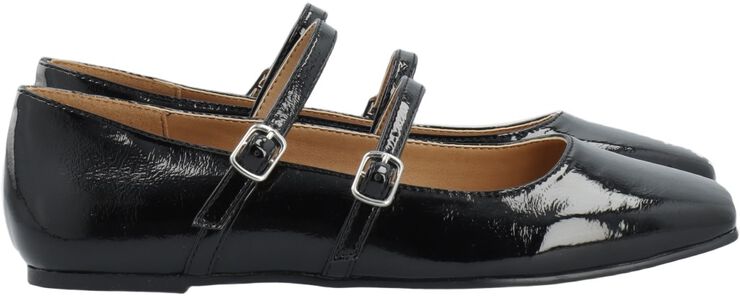 BIAROSE Karré Double Mary Jane Flat Faux Leather