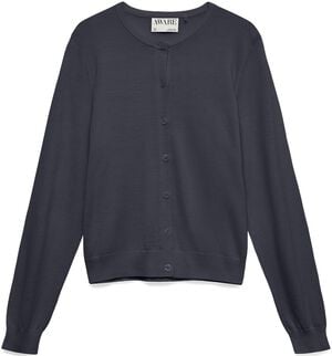 AWCARA LS O-NECK WOOL CARDIGAN