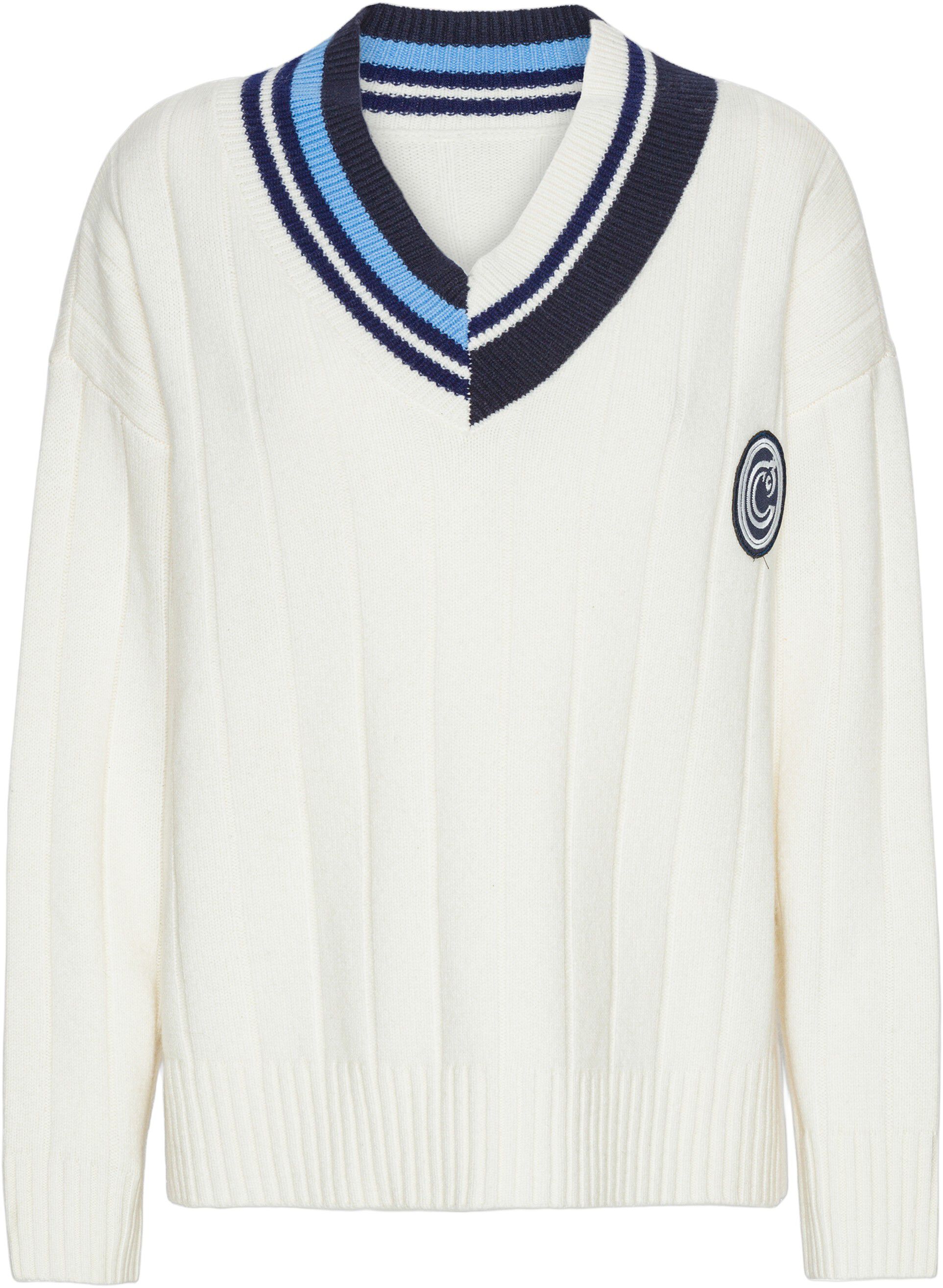 Center Court chunky v-neck sweater - Pearl