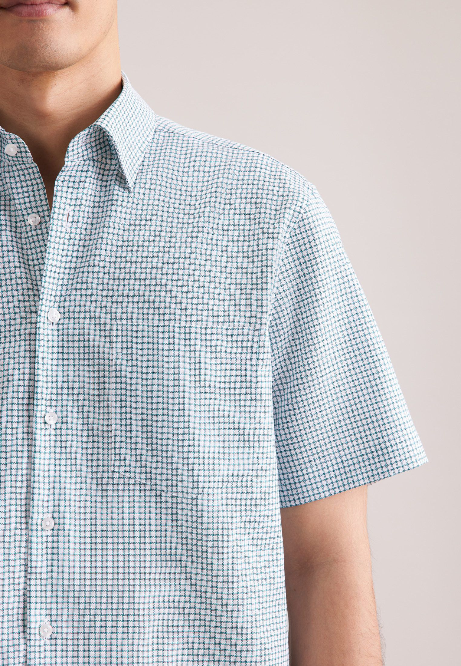 Business shirt Regular 1/2 Covered-Button-Down-Collar Check