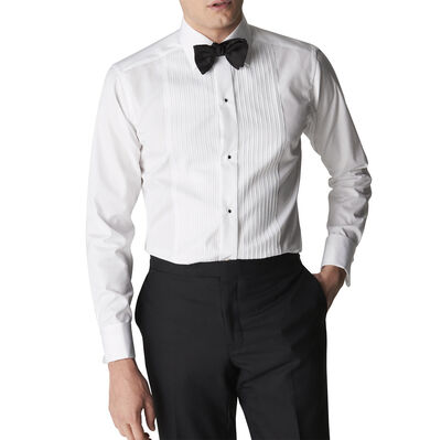 Plissé black tie shirt - Slim Fit
