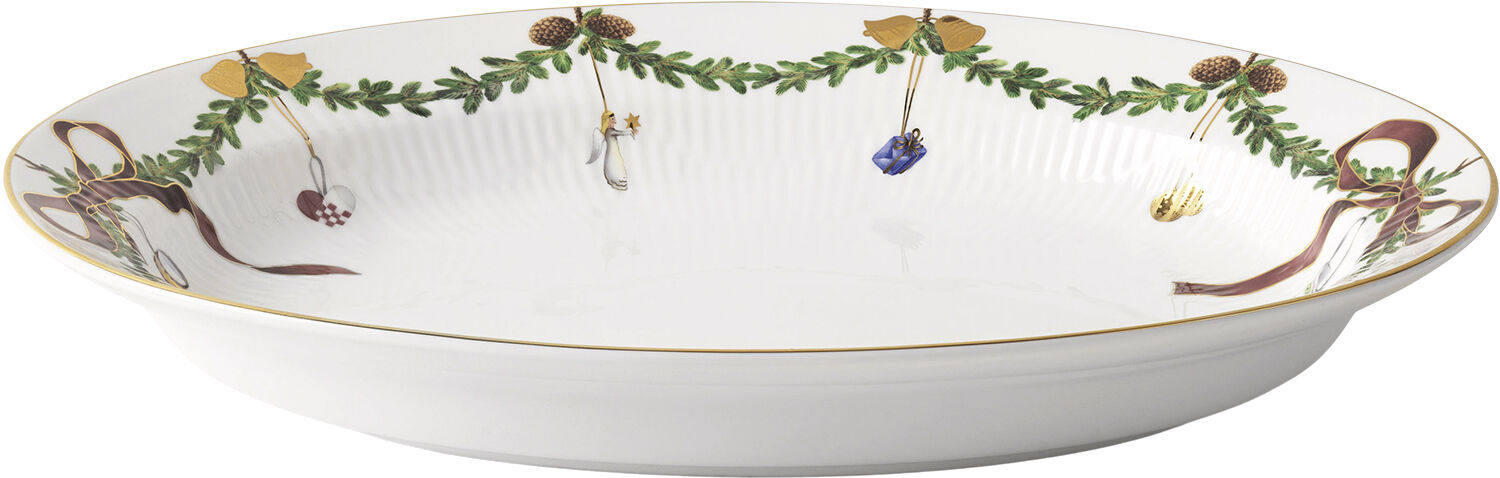 Stjerne Riflet Jul Fad ovalt 34 cm