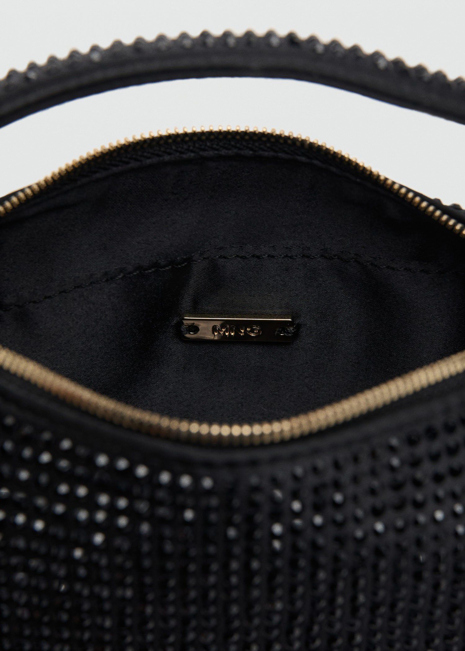 Handbag with rhinestones