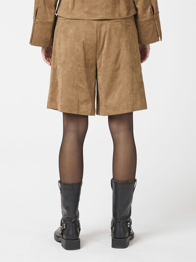 Nika Faux Suede Bermuda Shorts