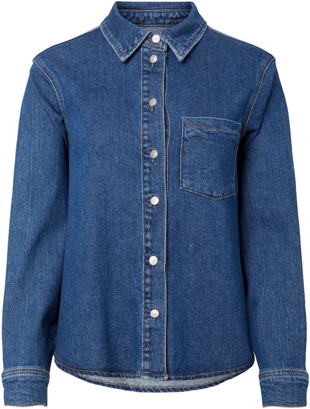 PCSILKE LS DENIM SHIRT BC