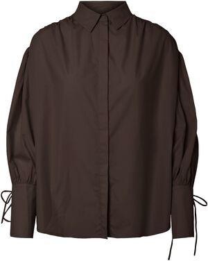 PCANNI LS PLEATED DETAIL SHIRT WVN