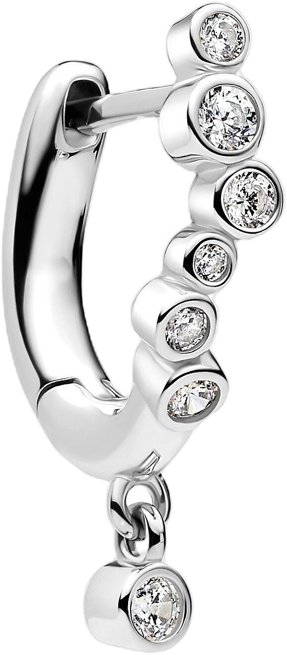 Nova Drop Huggie Silver