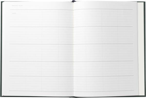 Business Notesbog med dagsplan og mødereferat, Grøn