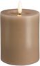 Moods & More - LED Pillar Candles, Silk, Melted, Sand, 74x10