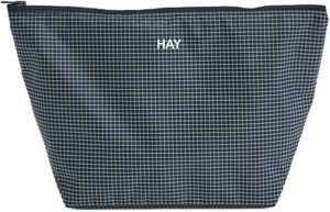 Grid Pouch-Medium-Dark blue