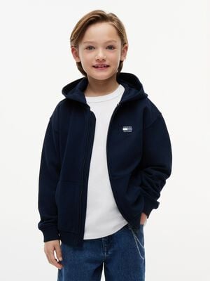 TONAL FLAG ZIP THROUGH HOODIE