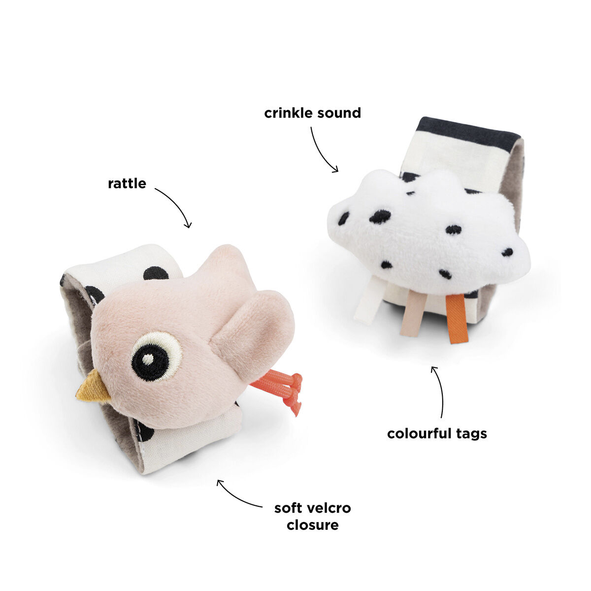 H&aring;ndledsrangles&aelig;t 2 stk. Happy clouds Pudder