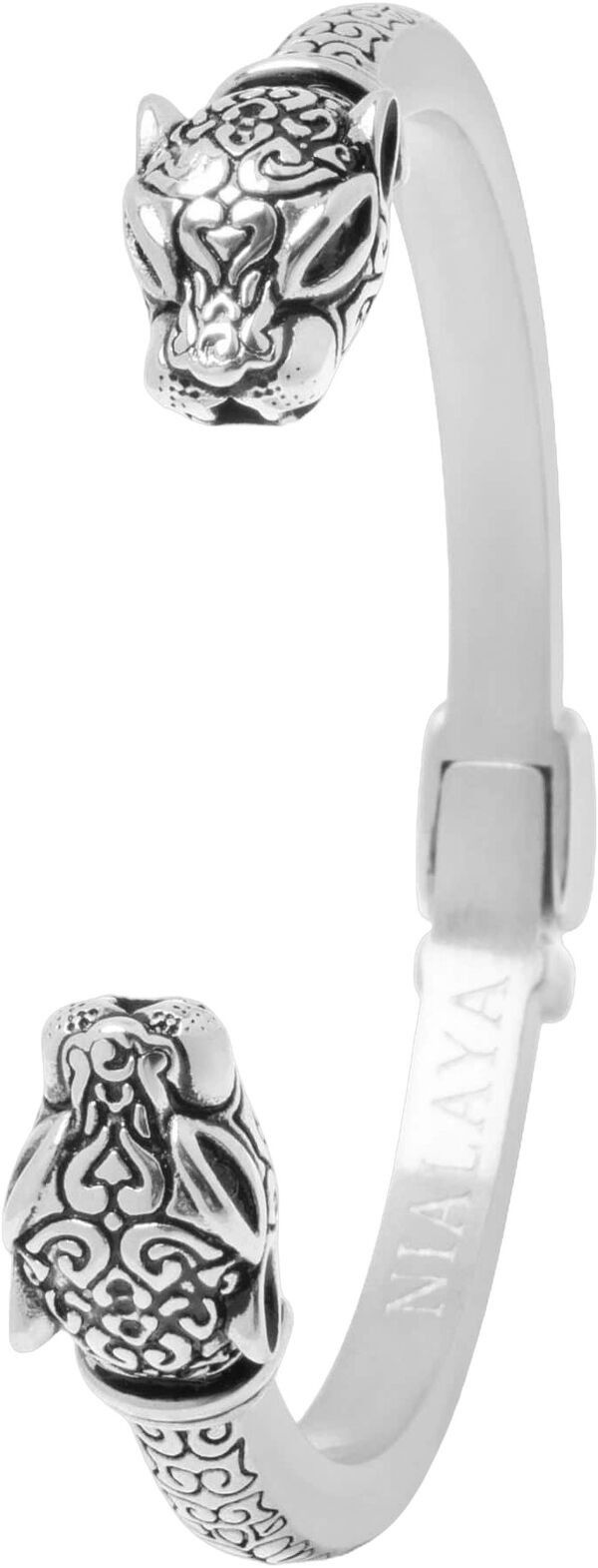 Men'S Panther Bangle In Silver