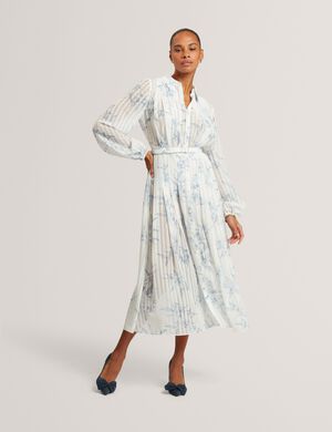 BERNIA Pleated Midi Printed Shirt D