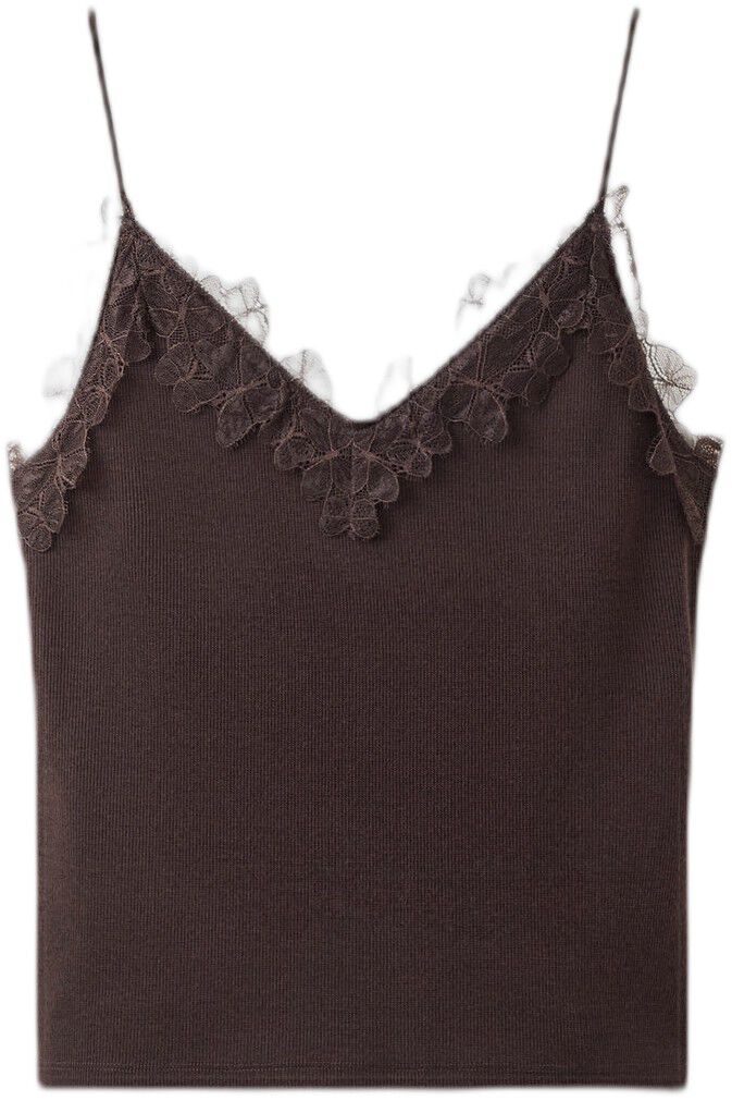 Lace detail knit top