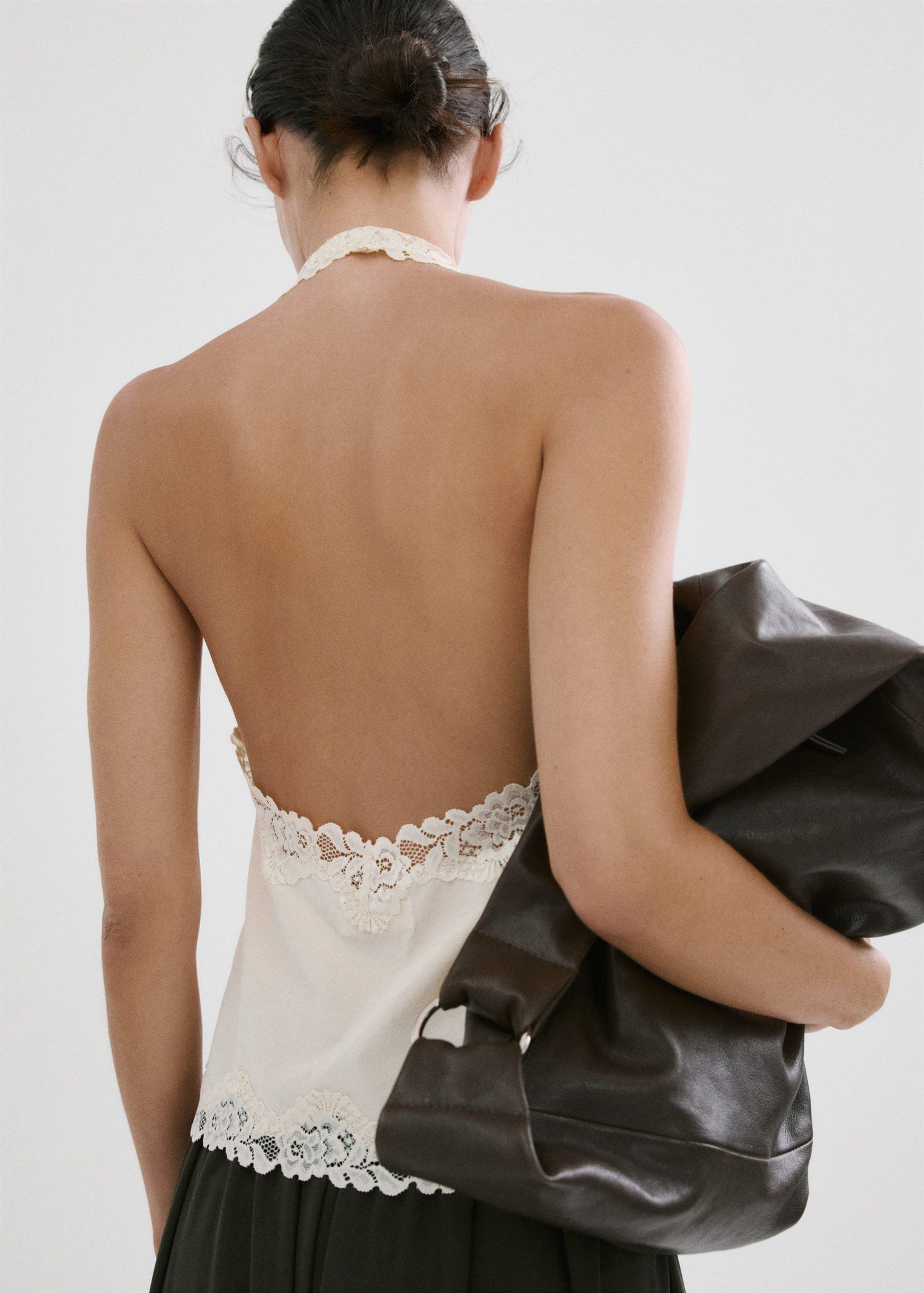 Lace halter neck top