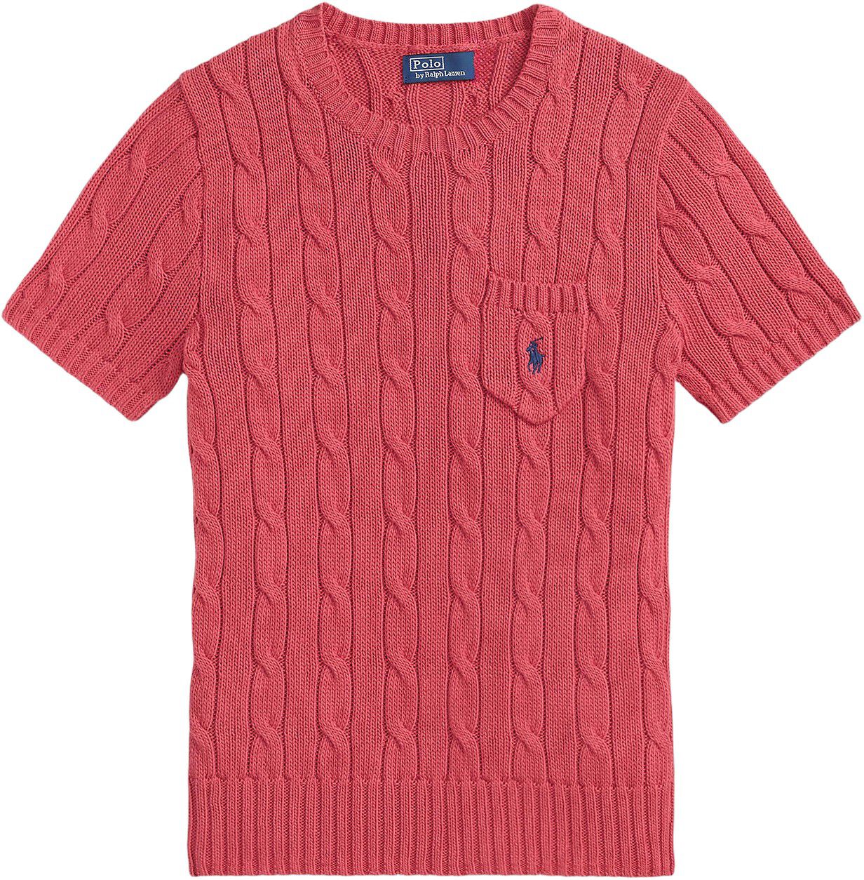 Cable-Knit Cotton Short-Sleeve Sweater