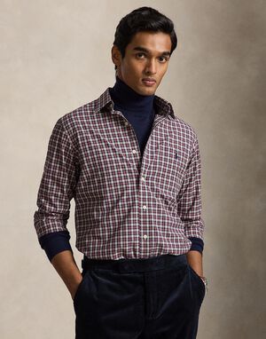 Custom Fit Plaid Poplin Shirt