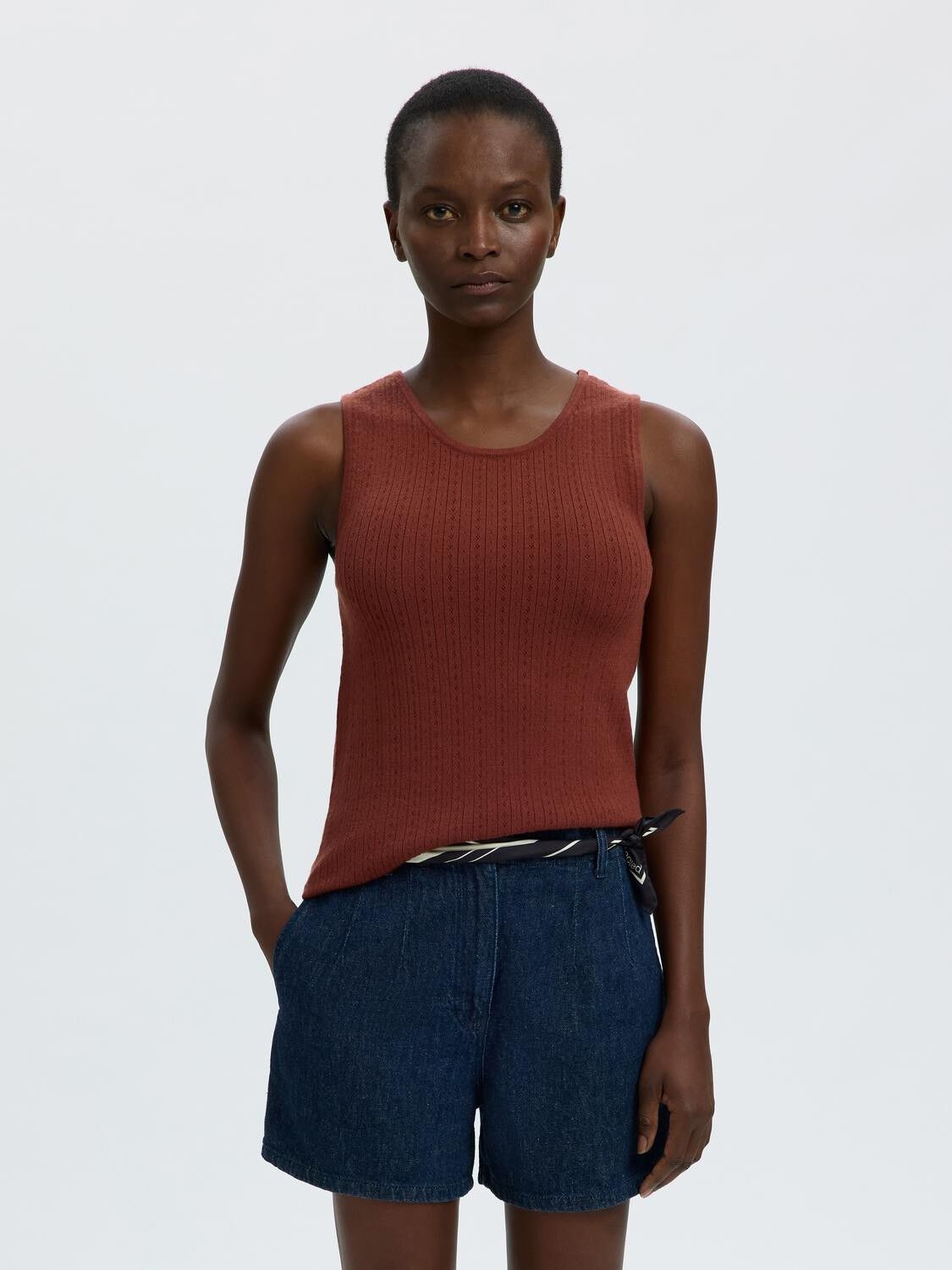 SLFHELLE POINTEL SL KNIT TOP