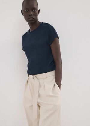 Short-sleeved cotton-blend t-shirt