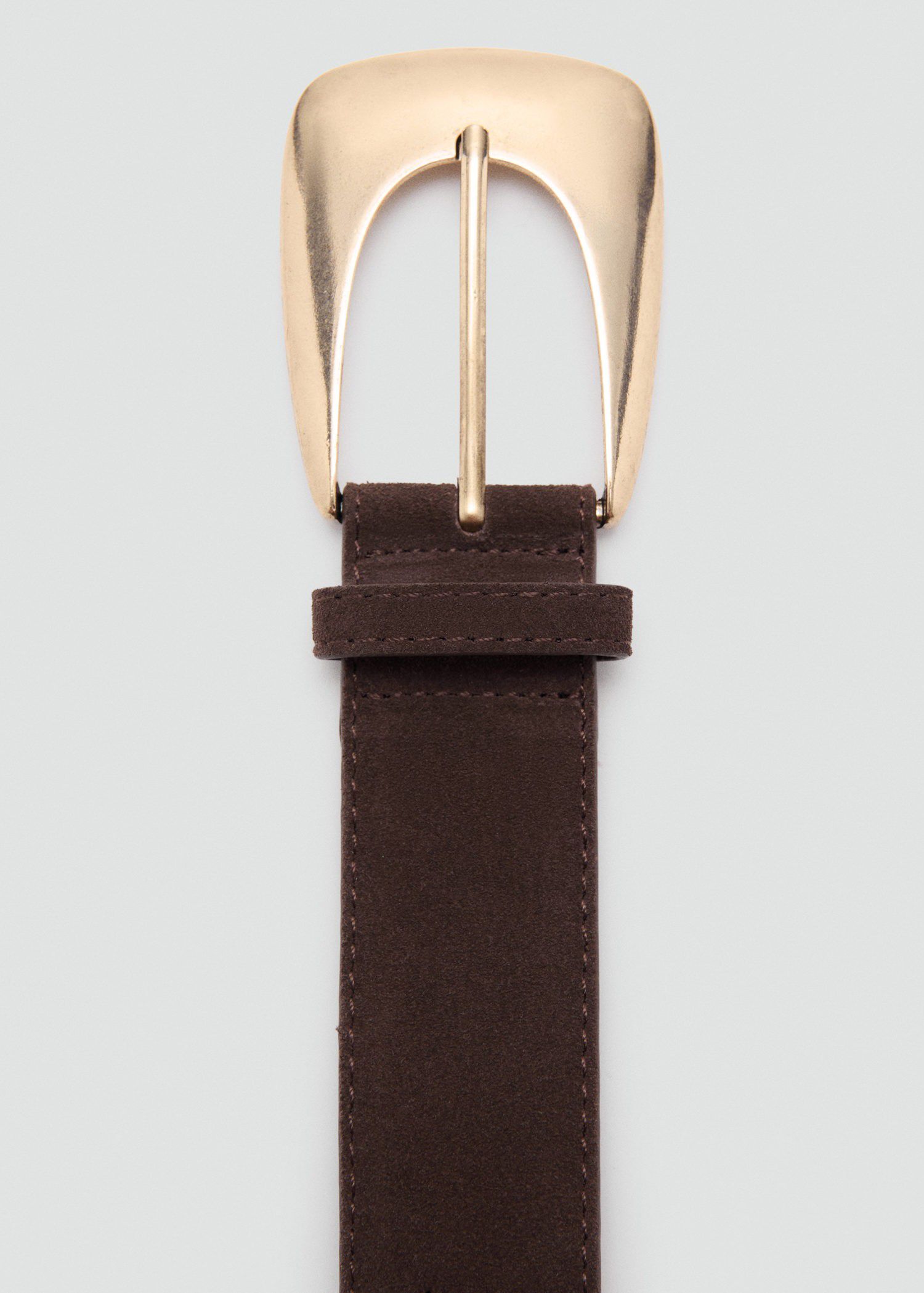 Maxi buckle split suede belt
