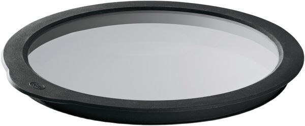 Glaslåg 20 cm Klar/Sort Glas/Silikone