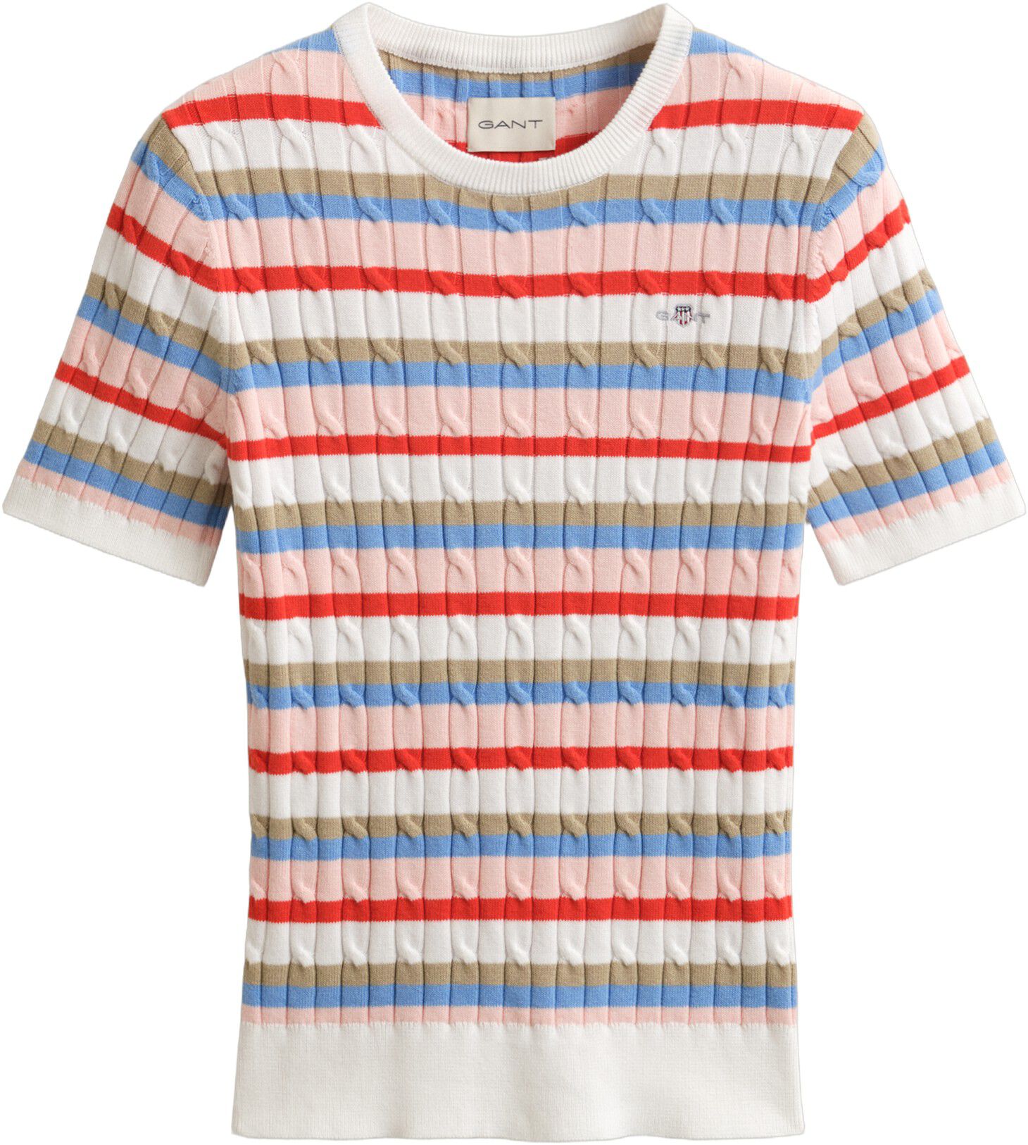STRETCH COTTON CABLE STRIPE SS