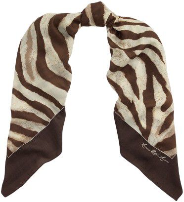 Zebra-Print Wool-Silk Square Scarf
