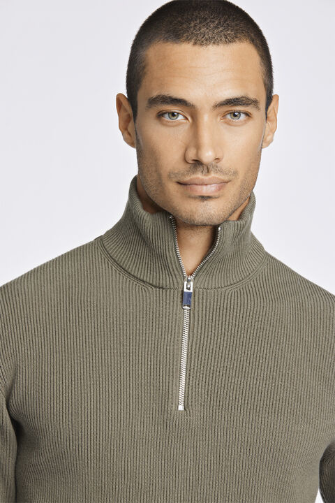 Half zip rib knit