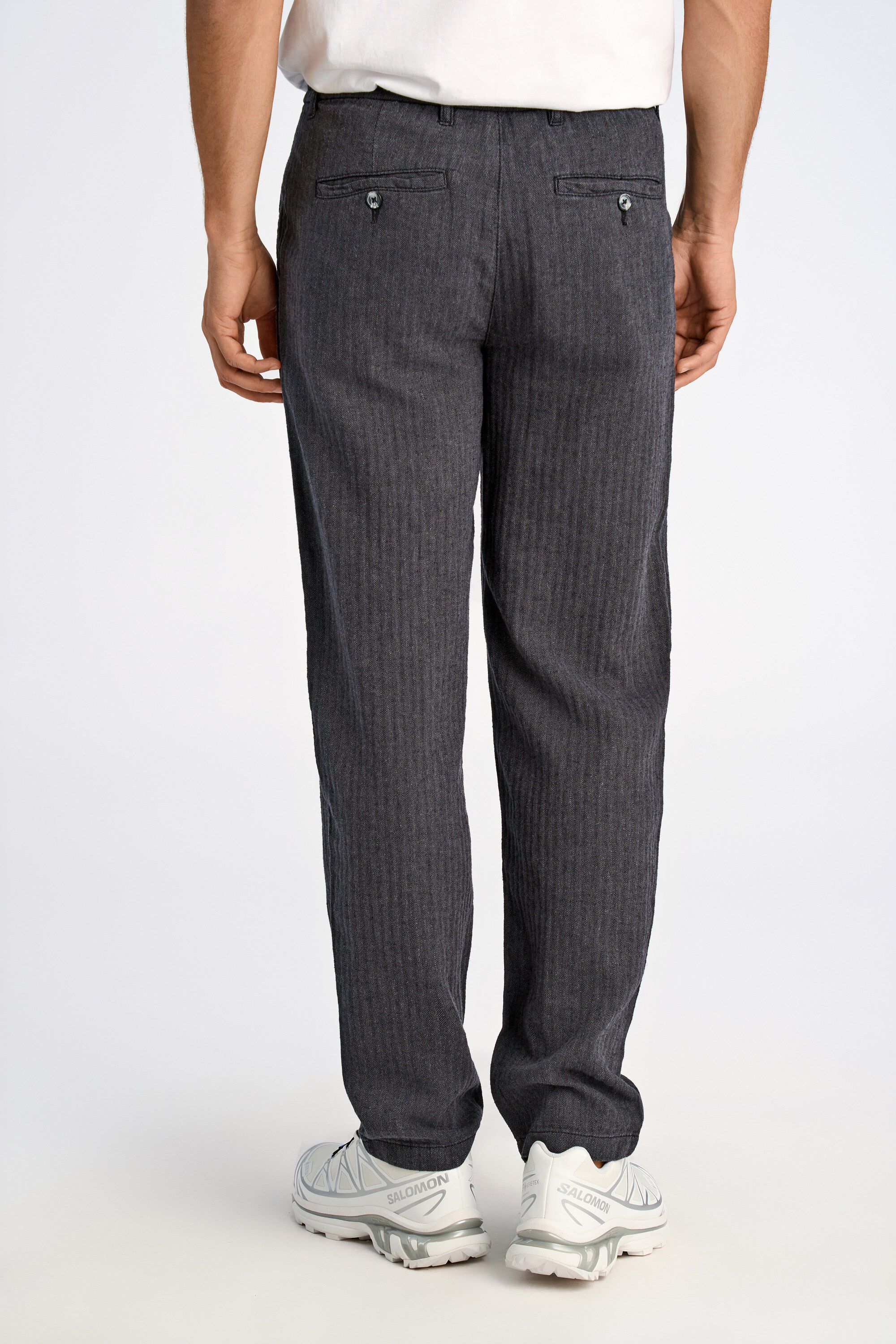 Linen blend herringbone pants