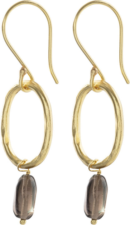 Graceful Smokey Quartz GP Earrings