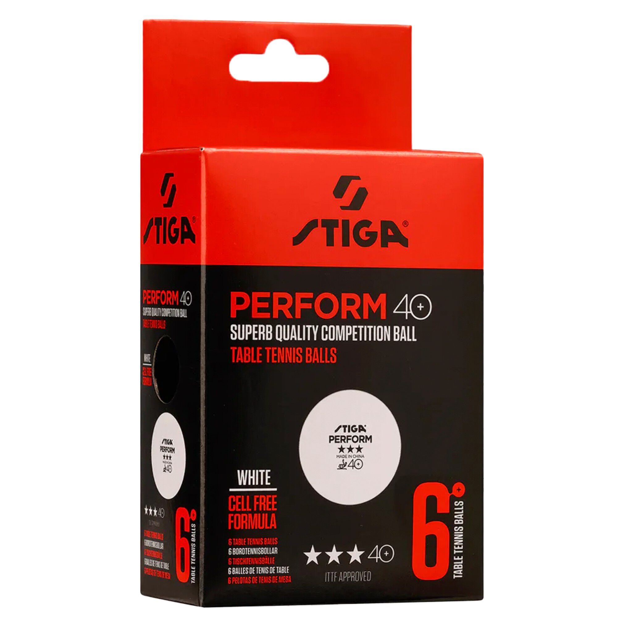 Perform 3-star ABS 6 stk. Bordtennisbolde