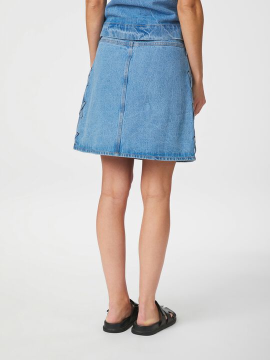Kessia Denim Lace-up Skirt