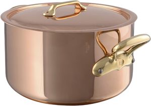 Gryde med låg 5,6 liter Kobber/Rustfrit stål