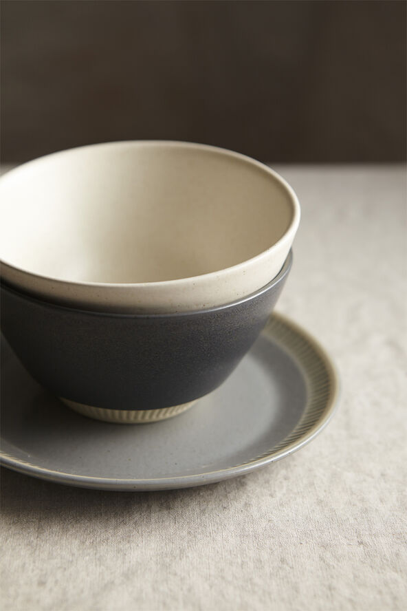 Knabstrup Colorit, tallerken, grå, Ø19 cm