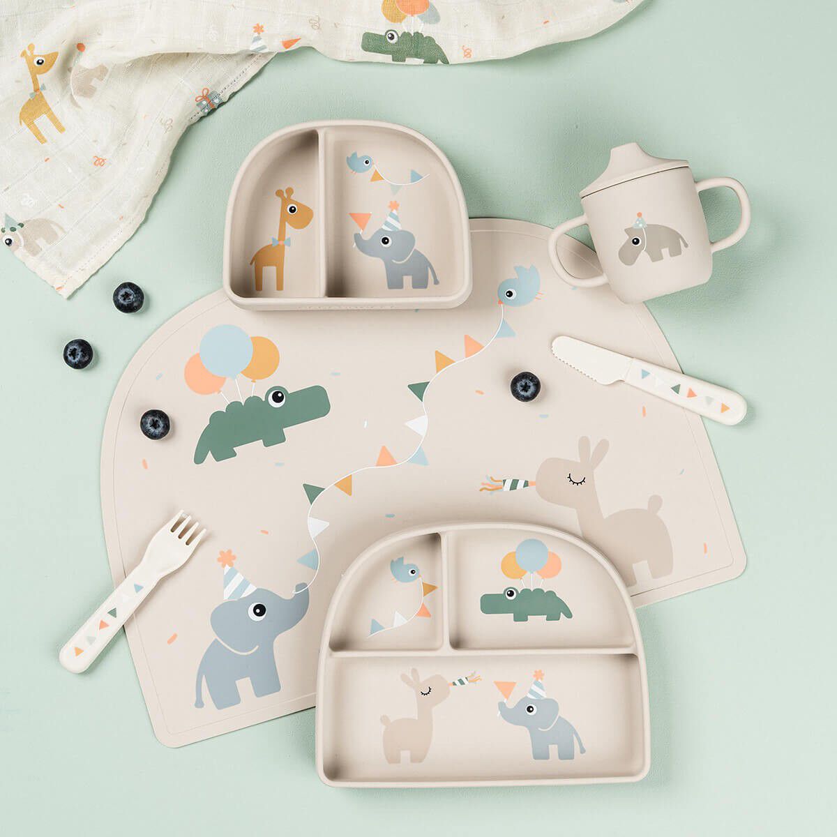 Silikone tudkop 2 h&aring;ndtag Celebration Sand