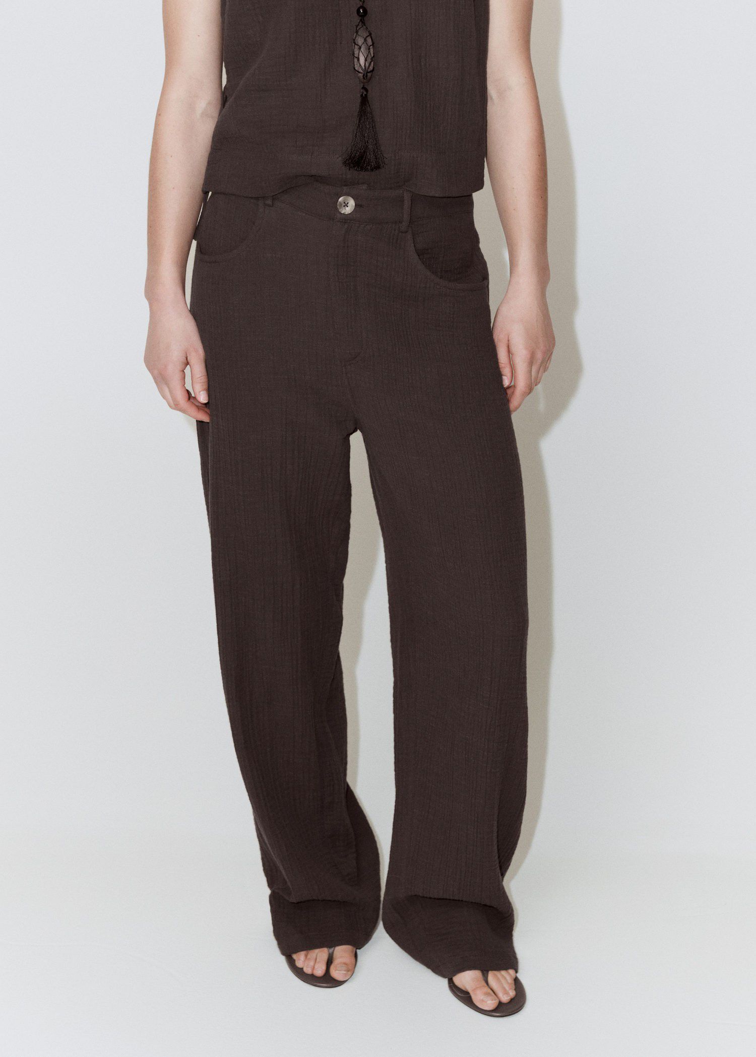 Balloon cotton trousers