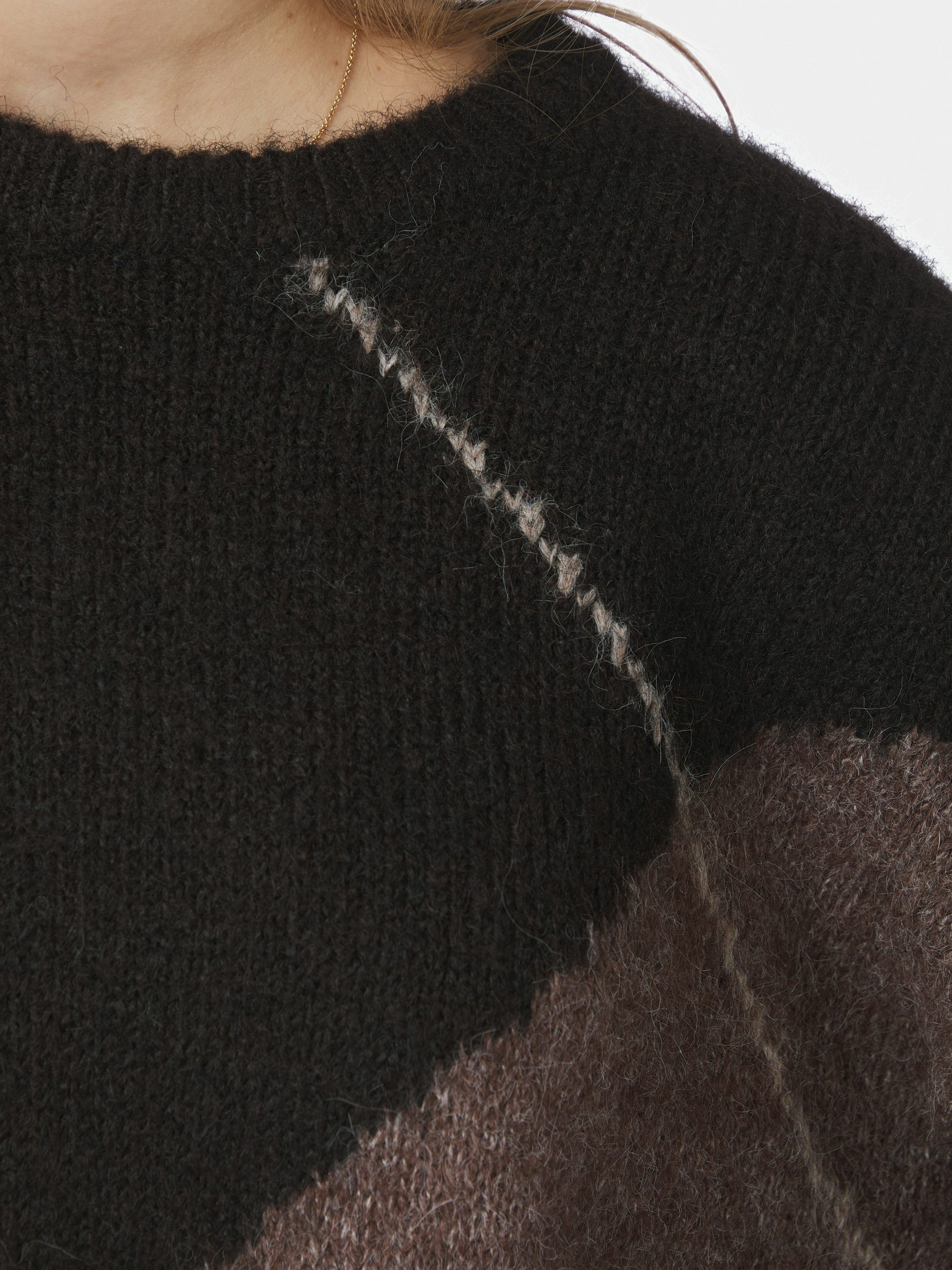 Inga Check Fluff Knit Blouse