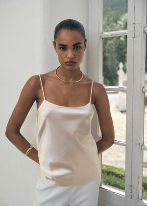 Satin top with straps