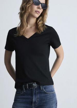 V-neck cotton T-shirt