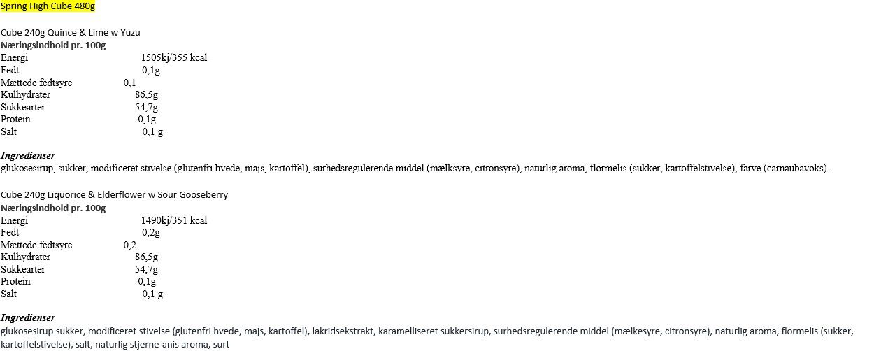 Spring High Cube 480g