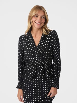 Tamona Crepe Dot Blouse