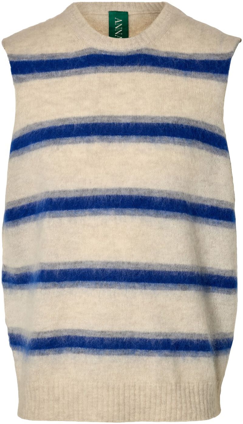 Anrragi Knit Hairy Stripe Vest