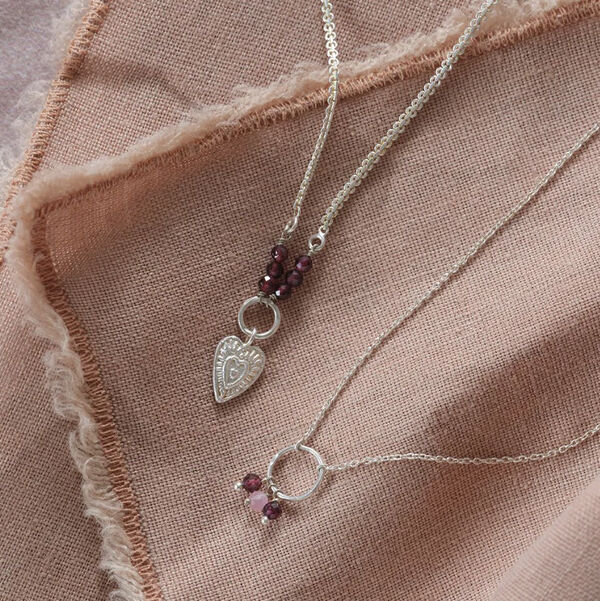Sentiment Garnet Rose Quartz Necklace SP