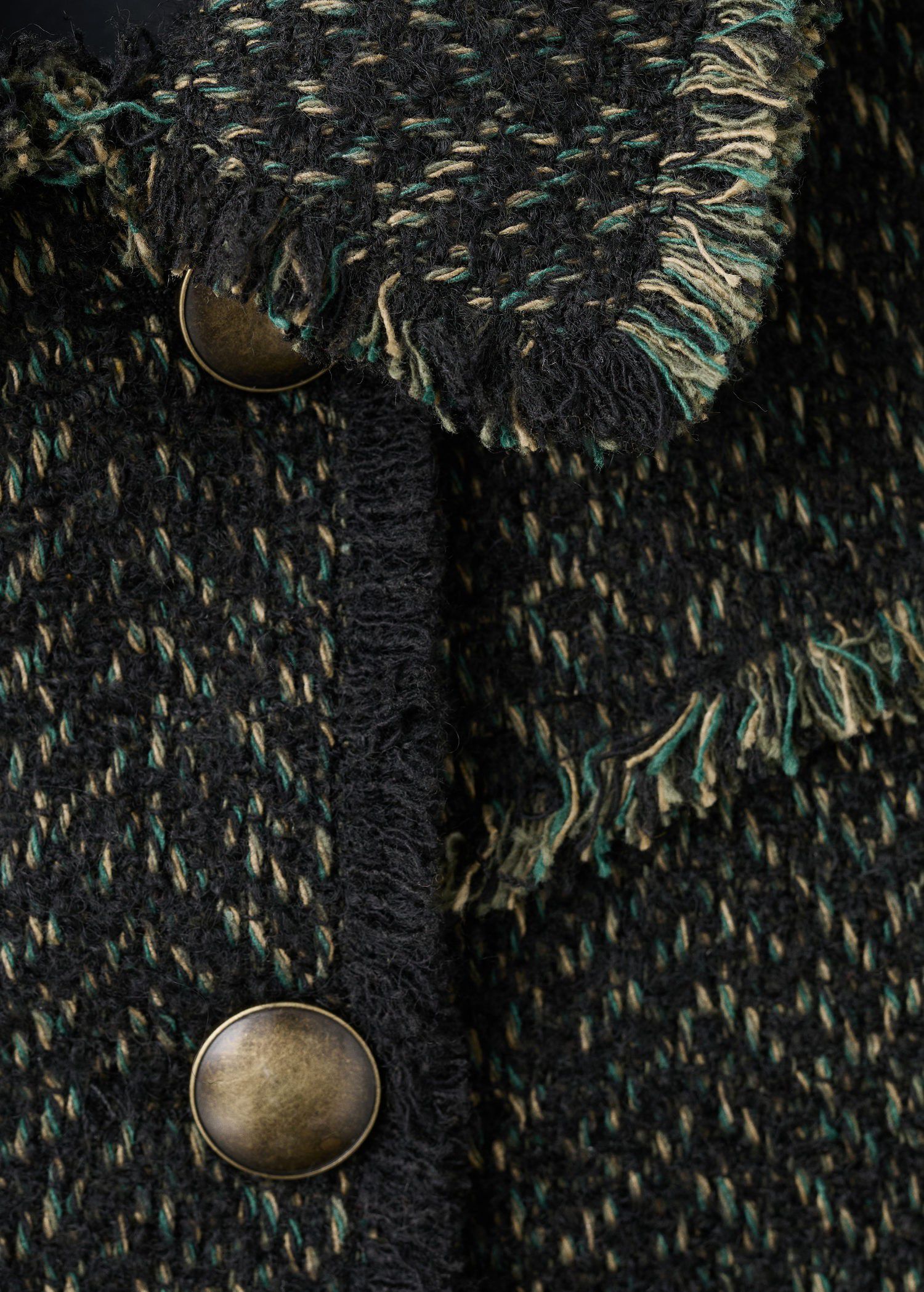Tweed jacket with lapel collar