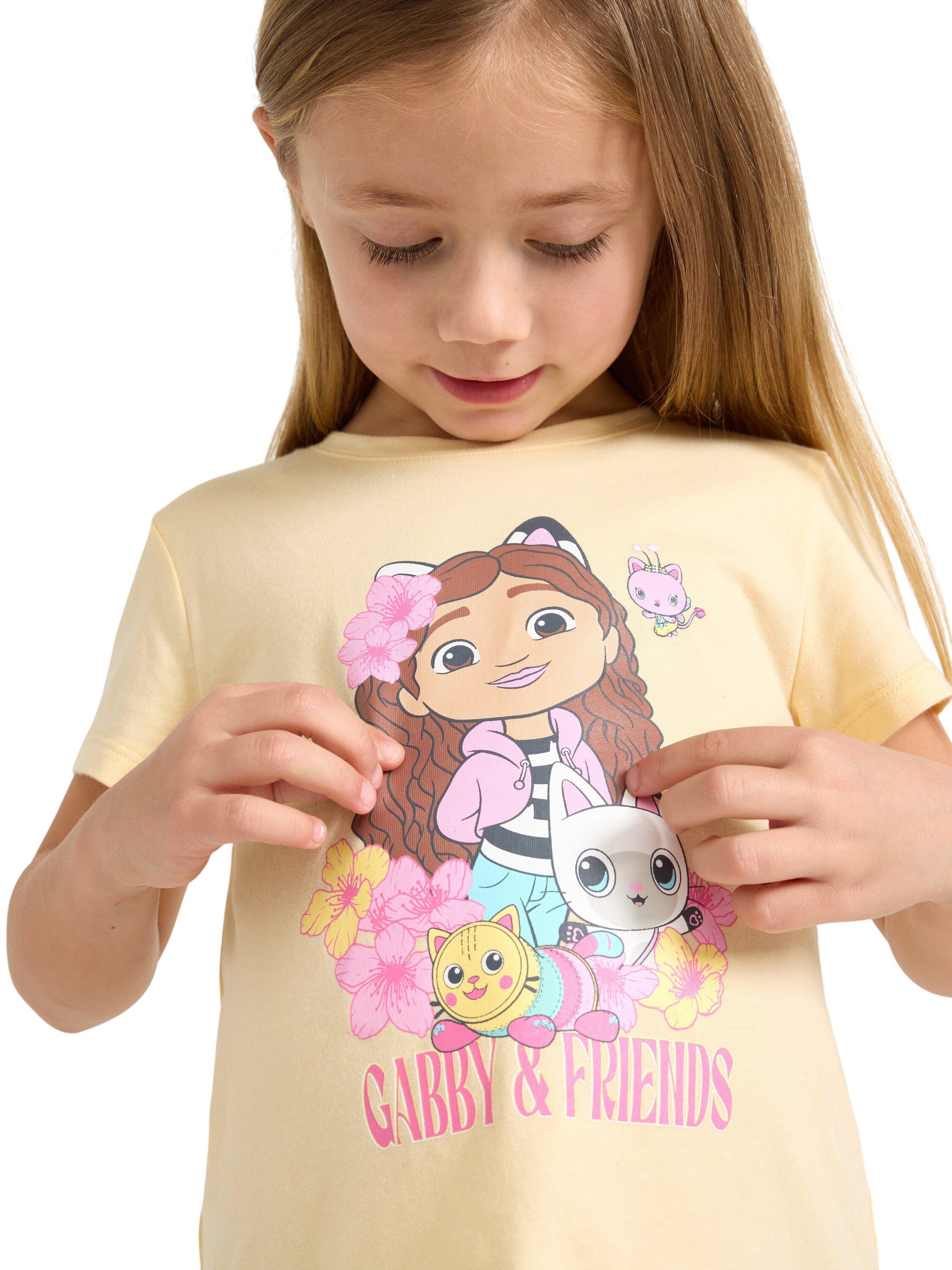 Kort&aelig;rmet top i bl&oslash;d bomuld med pri