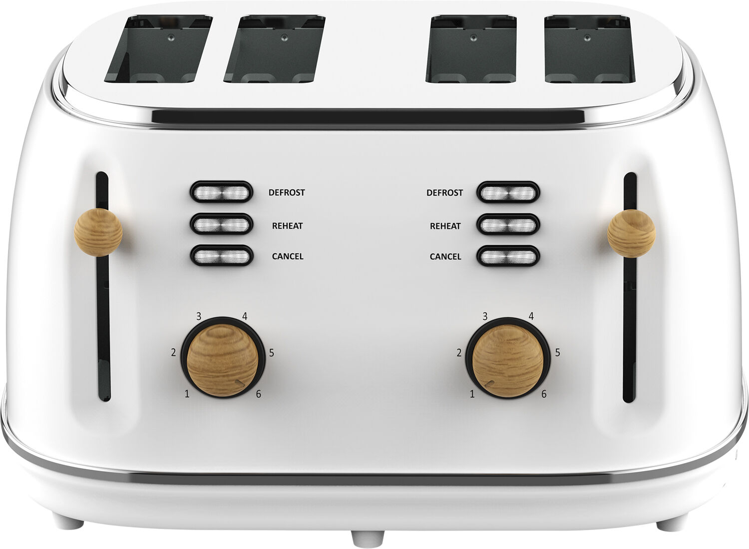 WITT PREMIUM 4-SLICE TOASTER WOOD WHITE