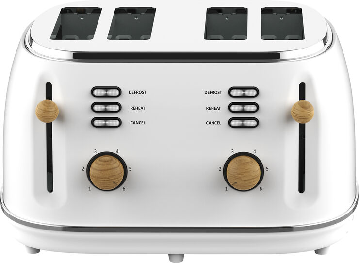 WITT PREMIUM 4-SLICE TOASTER WOOD WHITE