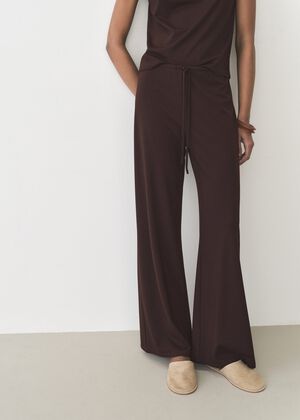 Wideleg trousers with elastic waist